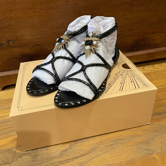 Brand New Ivy Kirtzhner Black SeaSnake Sandals Size 9 - Picture 3 of 7